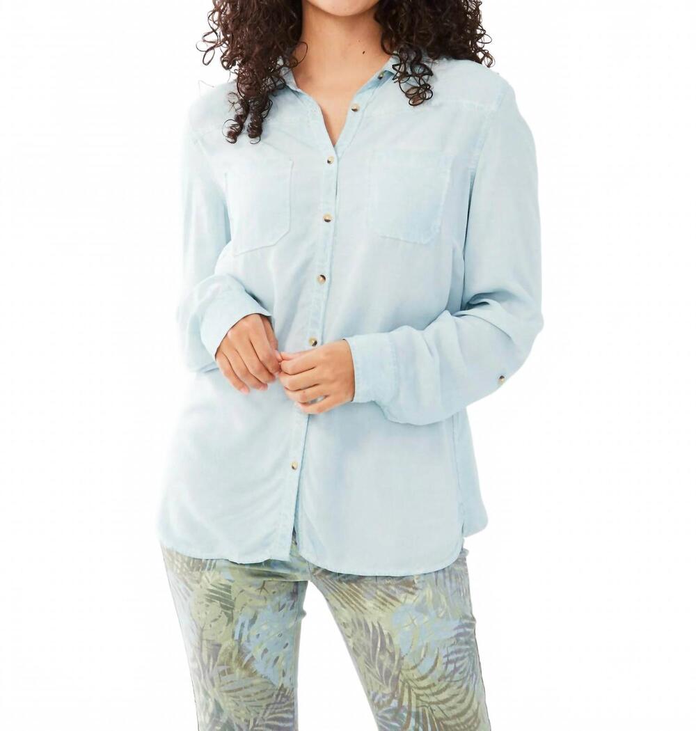 NEW FDJ giselle button down top in glass